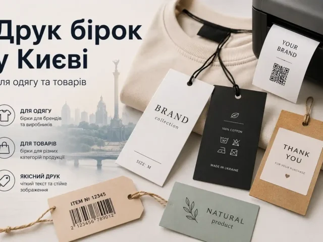 Друк бірок у Києві для одягу та товарів